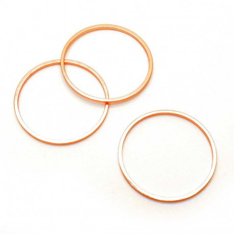 Leisure-Beads - 2x rosegoldfarben Ring 25x1mm geschlossen - Schmuckzubehör
