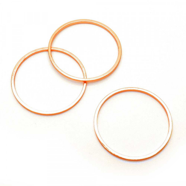 2x rosegoldfarben Ring 25x1mm geschlossen - Schmuckzubehör - Leisure-Beads DIY