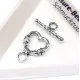 Silberfarben Herz Knebelverschluss 18x14mm Ringteil Stab 20x2mm Toggle Stabverschluss - Schmuckubehör - Leisure-Beads DIY