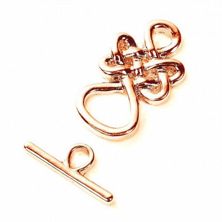 Leisure-Beads - 1x rosegoldfarben Knebelverschluss Ringteil 23x14mm Toggle - Schmuckubehör