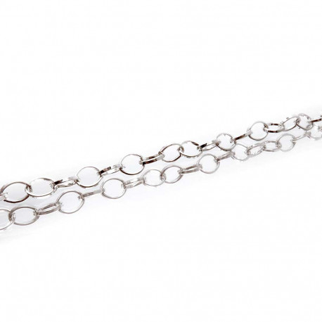 Leisure-Beads - 1m silberfarbene Gliederkette 8x6mm - Schmuckzubehör