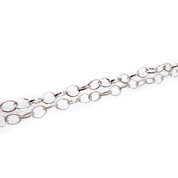 1m silberfarbene Gliederkette 8x6mm - Schmuckzubehör - Leisure-Beads DIY