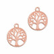 1x rosegoldfarben Anhänger 24x20mm Lebensbaum Schmuckanhänger - Schmuckzubehör