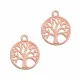 1x rosegoldfarben Anhänger 24x20mm Lebensbaum Schmuckanhänger - Schmuckzubehör - Leisure-Beads DIY
