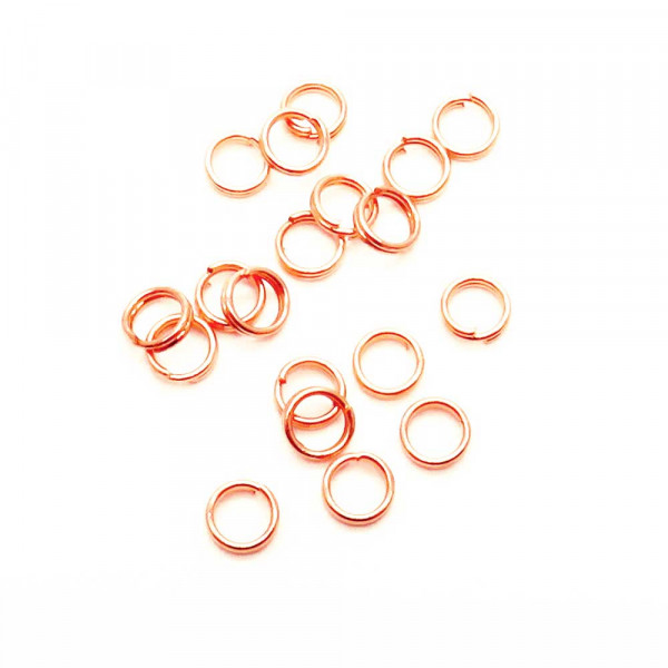 20x rosegoldfarbener Spaltring 5mm rund Doppelringe - Schmuckzubehör - Leisure-Beads DIY