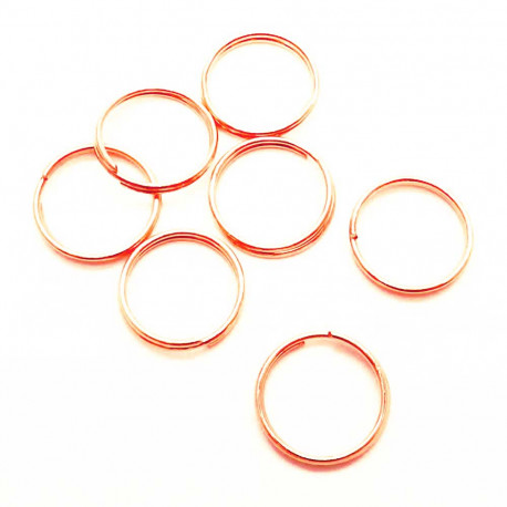 Leisure-Beads - 5x rosegoldfarbener Spaltring 12mm rund Doppelringe - Schmuckzubehör