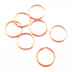 5x rosegoldfarbener Spaltring 12mm rund Doppelringe - Schmuckzubehör