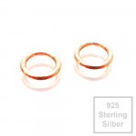 2x 925er Biegeringe 5mm x 0,7mm rosevergoldet Sterling Silber Binderinge - Schmuckzubehör