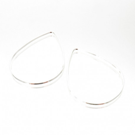 Leisure-Beads - 1x hellsilberfarben Tropfen 30x21mm Schmuckanhänger - Schmuckzubehör