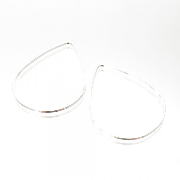 1x hellsilberfarben Tropfen 30x21mm Schmuckanhänger - Schmuckzubehör - Leisure-Beads DIY