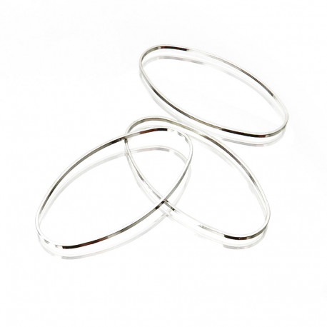 Leisure-Beads - 2x silberfarben Ring 25x10mm x 1mm oval geschlossen - Schmuckzubehör