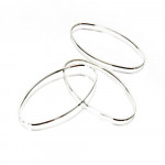 2x silberfarben Ring 25x10mm x 1mm oval geschlossen - Schmuckzubehör