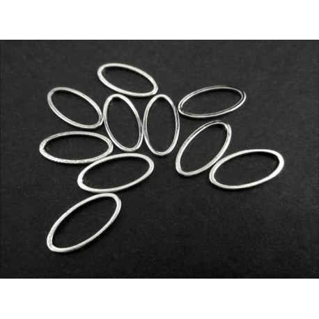 Leisure-Beads - 10x ovaler silberfarben Ring 16x8mm geschlossen Bindering - Schmuckzubehör