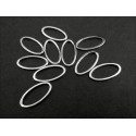 10x ovaler silberfarben Ring 16x8mm geschlossen Bindering - Schmuckzubehör