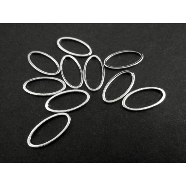 10x ovaler silberfarben Ring 16x8mm geschlossen Bindering - Schmuckzubehör - Leisure-Beads DIY