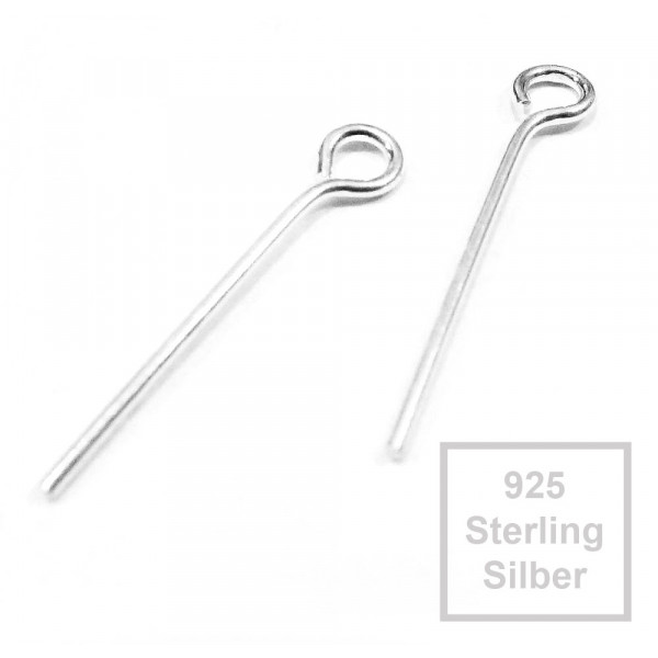1x 925er Schmuckhaken 17mm x 3mm Sterling Silber Perlenhaken - Schmuckzubehör - Leisure-Beads DIY