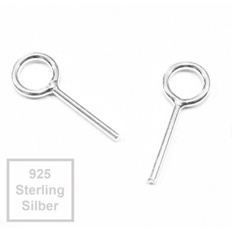 Leisure-Beads - 1x 925er Schmuckhaken 16mm Sterling Silber Perlenhaken - Schmuckzubehör