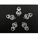 5x Kettenverbinder 14x8mm Kettenverteiler Trachtenherz silberfarben - Schmuckzubehör