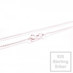 1x 925er Halskette 42cm Stärke 0,8mm Sterling Silber - Schmuckzubehör