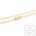 1x vergoldete 925er Halskette 42cm Stärke 0,8mm Sterling Silber - Schmuckzubehör