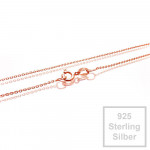 1x rosevergoldete 925er Halskette 42cm Stärke 0,8mm Sterling Silber - Schmuckzubehör
