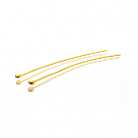 Leisure-Beads - 4 goldfarben Nietstifte 50mm Schmuckdraht mit rundem Kopf - Schmuckzubehör Nietstifte