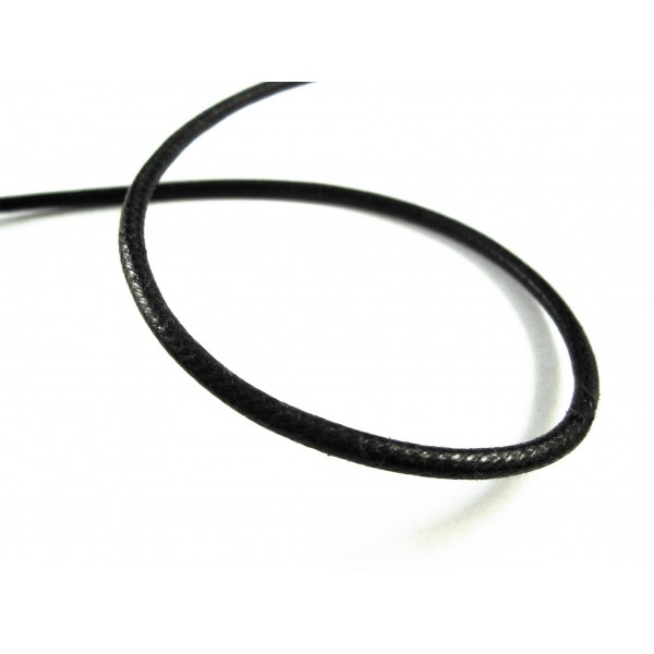 1m Lederschnur 2,5mm Schwarz Kunstlederkordel für Lederhalsband - Schmuckzubehör Lederband
