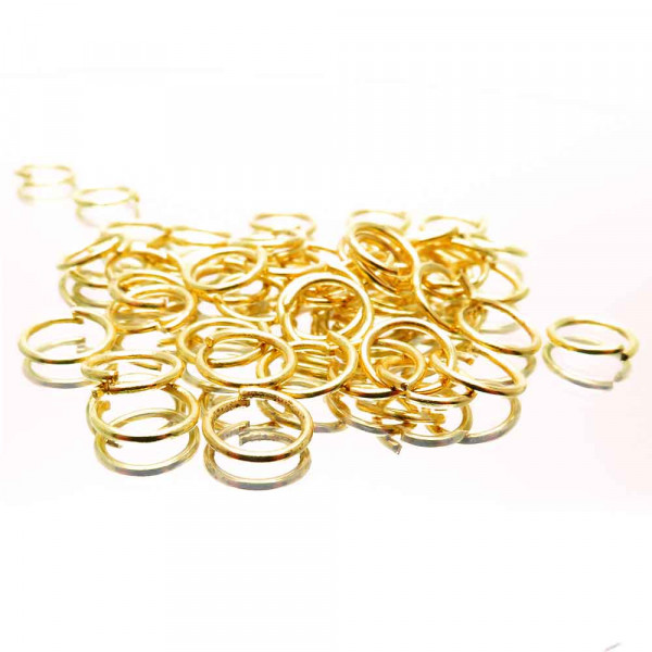 35g goldfarbener Biegering 6,4mm x 0,7mm Binderinge - Schmuckzubehör - Leisure-Beads DIY