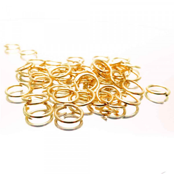 35g kc-goldfarbener Biegering 6,4mm x 0,7mm Binderinge - Schmuckzubehör - Leisure-Beads DIY