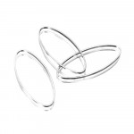 5x silberfarben Ring 30x15mm x 1mm oval geschlossen - Schmuckzubehör