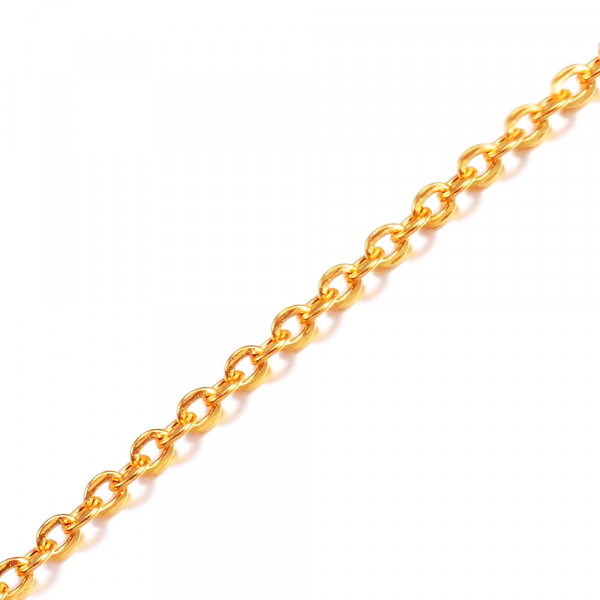 1m Edelstahl Gliederkette 2,5x2mm goldfarben - Schmuckzubehör - Leisure-Beads DIY