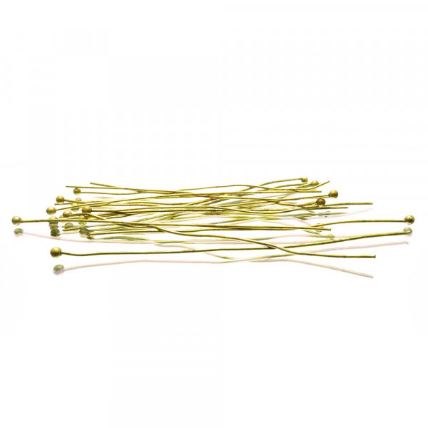 20 antikgoldfarben Nietstifte 60mm x 0,6mm mit rundem Kopf - Schmuckzubehör Nietstifte - Leisure-Beads DIY