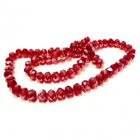 Leisure-Beads - 70 signalrote Glasperlen 8x6mm mit Glanz - Schmuckzubehör Glasperlen