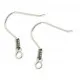 6 Stück / 3 Paar Edelstahl Ohrfedern ca. 20x18mm silberfarben mit Stopper - Edelstahl Schmuckzubehör Ohrringe selber machen - Leisure-Beads DIY