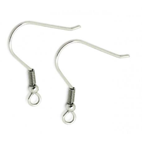 Leisure-Beads - 6 Stück Edelstahl Ohrfedern 20x18mm silberfarben mit Stopper - Schmuckzubehör Ohrringe