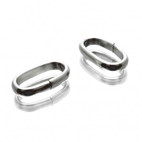 Leisure-Beads - 10x Edelstahl Biegering 10x5mm x 1,9mm Innen 8x3mm oval silberfarben - Schmuckzubehör Biegering
