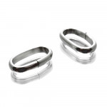 10x Edelstahl Biegering 10x5mm x 1,9mm Innen 8x3mm oval silberfarben - Schmuckzubehör Biegering