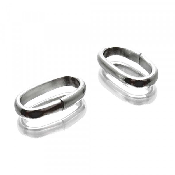 10x Edelstahl Biegering 10x5mm x 1,9mm Innen 8x3mm oval silberfarben - Schmuckzubehör Biegering - Leisure-Beads DIY