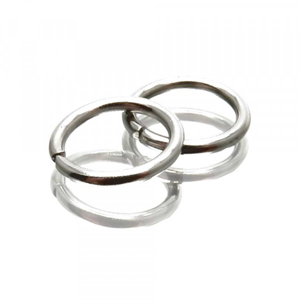 10x Edelstahl Biegering 8mm x 1mm silberfarben - Schmuckzubehör Biegering - Leisure-Beads DIY