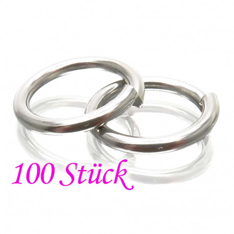 Leisure-Beads - 100x Edelstahl Biegering 12mm x 1,5mm silberfarben - Schmuckzubehör