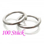 100x Edelstahl Biegering 12mm x 1,5mm silberfarben - Schmuckzubehör
