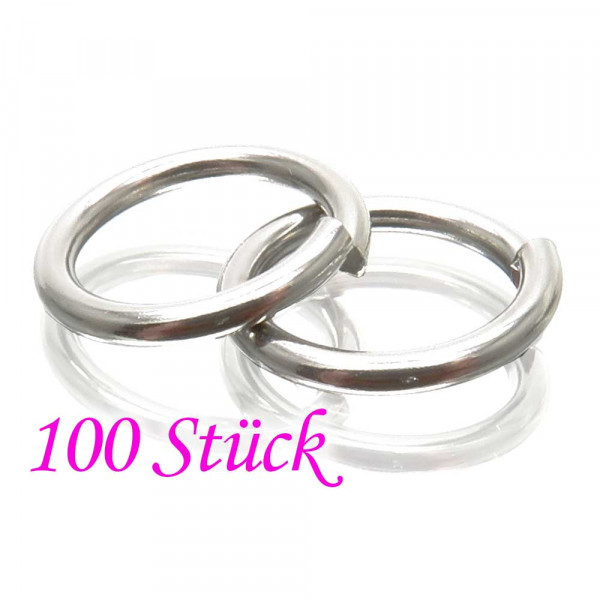 100x Edelstahl Biegering 12mm x 1,5mm silberfarben - Schmuckzubehör - Leisure-Beads DIY