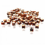 100x rosegoldfarbene 3x3mm Glas Würfel Perlen mit geschliffener Kante - Glasschmuck Schmuckzubehör
