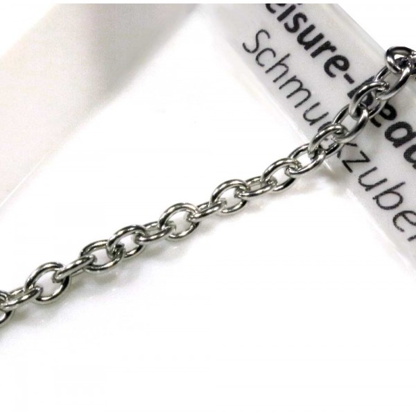 10m Edelstahl Gliederkette 4x3x0,8mm silberfarben auf Rolle - Schmuckzubehör - Leisure-Beads DIY