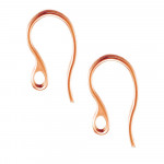 2 Stück Edelstahl Ohrfedern 22x11,5mm rosegoldfarben mit Stopper - Schmuckzubehör Ohrringe