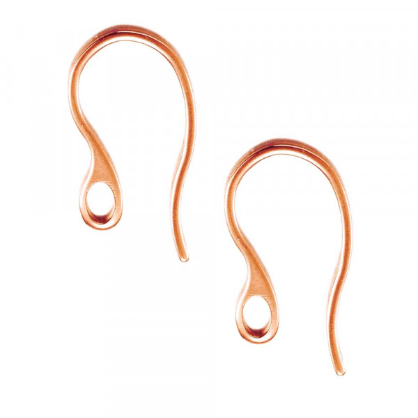 2 Stück Edelstahl Ohrfedern 22x11,5mm rosegoldfarben mit Stopper - Schmuckzubehör Ohrringe - Leisure-Beads DIY