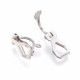 2x Edelstahl Ohrclips 12x8x6mm silberfarben - Schmuckzubehör zum Ohrclips basteln