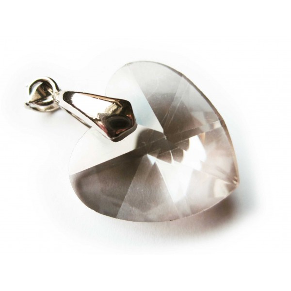 1x Glas Herz Anhänger Black Diamond 28x28mm Schmuckanhänger - Schmuckzubehör - Leisure-Beads DIY