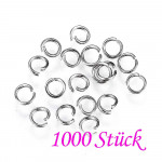 1000x Edelstahl Biegering 5mm x 0,8mm silberfarben Biegering - Schmuckzubehör