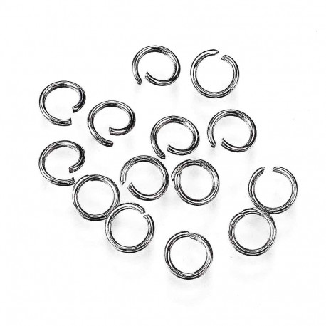 Leisure-Beads - 50x Edelstahl Biegering 5mm x 0,7mm runder silberfarben Biegering - Schmuckzubehör Biegering